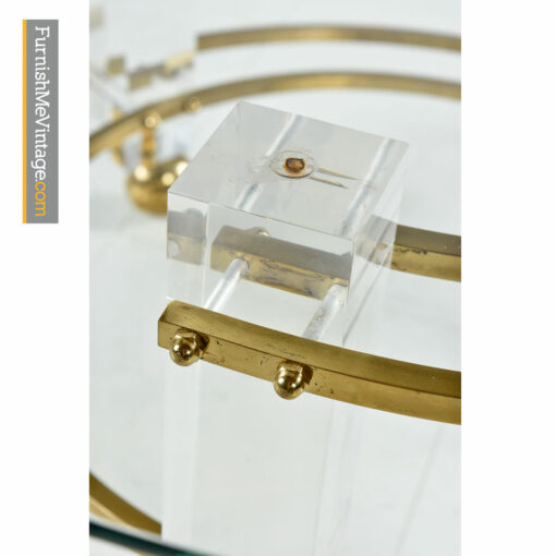 Lucite Coffee Table - Charles Hollis Jones Style With Brass Accents