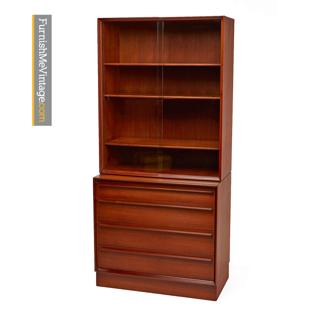 Lyby Mobler Teak China Hutch Bookcase Cabinet Danish Modern