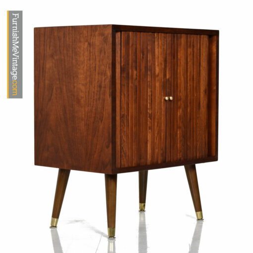 Media Cabinet - Record Storage With Solid Tambour Doors