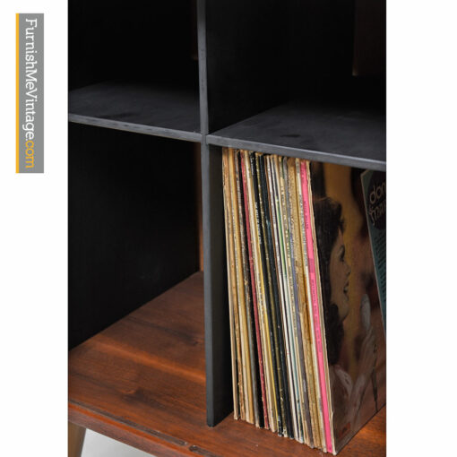 Media Cabinet - Record Storage With Solid Tambour Doors