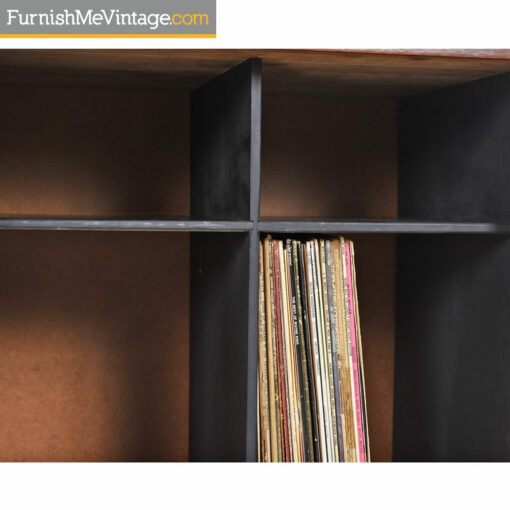 Media Cabinet - Record Storage With Solid Tambour Doors