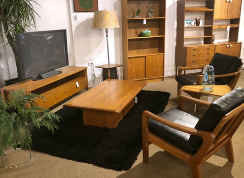 teak shelving and credenzas Danish teak bookcase