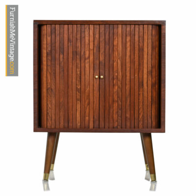 Media Cabinet - Record Storage With Solid Tambour Doors