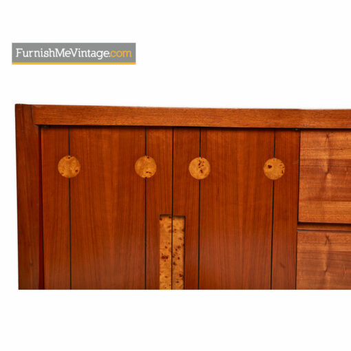 Burl Inlay Walnut Dresser Credenza by Daniel Jones Inc.