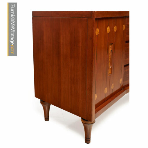 Burl Inlay Walnut Dresser Credenza by Daniel Jones Inc.