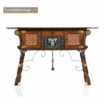 Gothic Revival Mahogany Oak Credenza - Game of Throwns Style