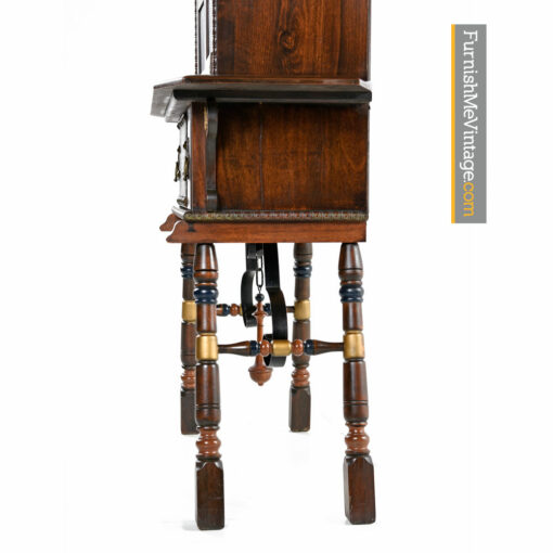 Gothic Revival Hutch - Medieval Dragon Motif Mahogany Cabinet