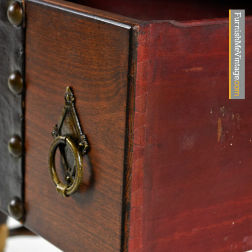 Gothic Revival Hutch - Medieval Dragon Motif Mahogany Cabinet