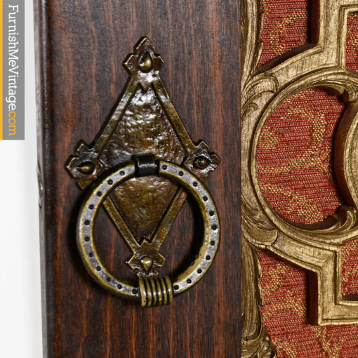 Gothic Revival Hutch - Medieval Dragon Motif Mahogany Cabinet