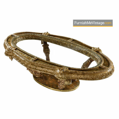 Hollywood Regency Coffee Table - Gilt Metal Capiz Shell Florentine Style