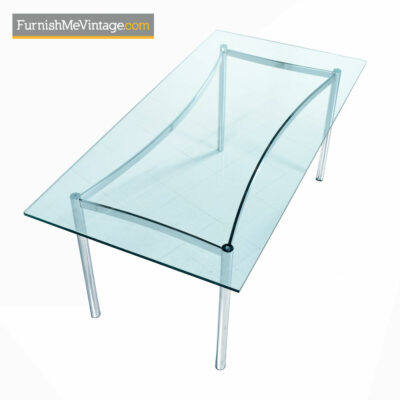 Chrome Dining Table With Glass Top - Mid-Century Modern