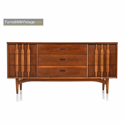 Triple Dresser Credenza by Kroehler - Danish Modern Walnut