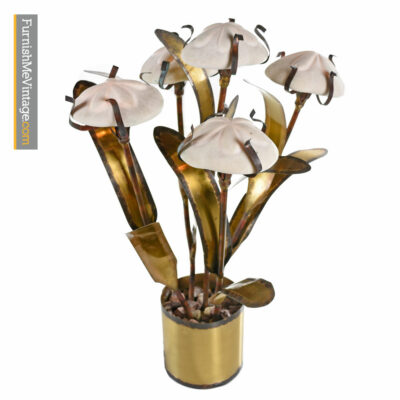 Sea Urchin Table Lamp - Brutalist Fantasy Jere Style Sculptural Metal