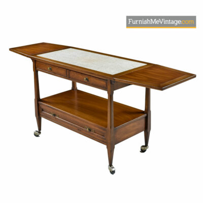 Walnut Bar Cart Server by White Furniture - Mid-Century Modern