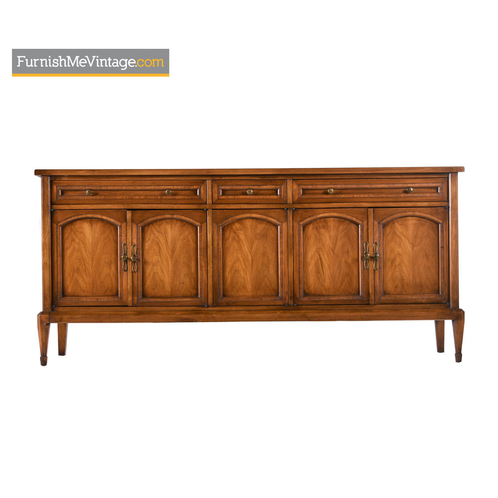 Walnut Brass Credenza by White Furniture MidCentury Modern