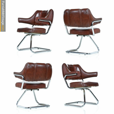 Howell Chrome Dinette Chair Set of Four - Vintage Modern