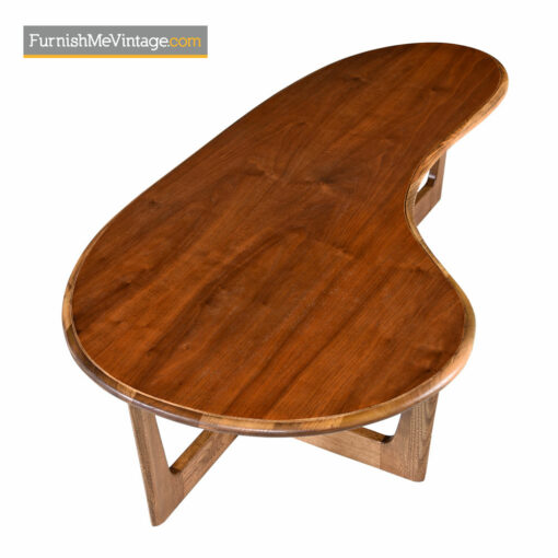 Amoeba Coffee Table - Solid Oak Walnut Boomerang Freefrom Design