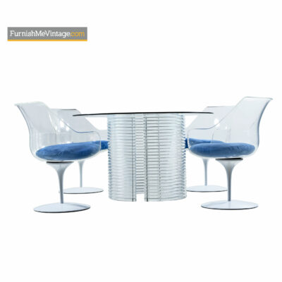 Acrylic Lucite Dining Set - Erwin & Estelle Laverne Champagne Chairs