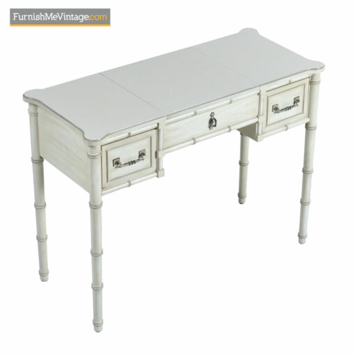 Faux Bamboo Bedroom Set - White Washed Dorothy Draper Style
