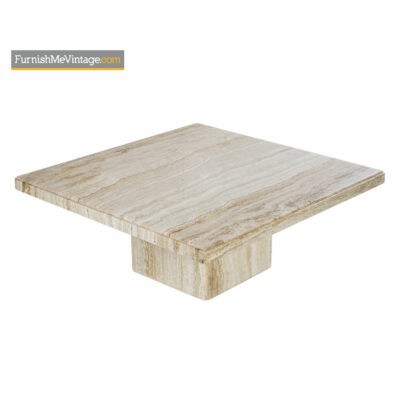 Maitland Smith style Marble Travertine Pedestal Coffee Table - Mid-Century Modern
