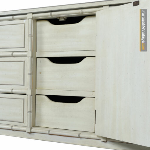 Faux Bamboo Bedroom Set - White Washed Dorothy Draper Style