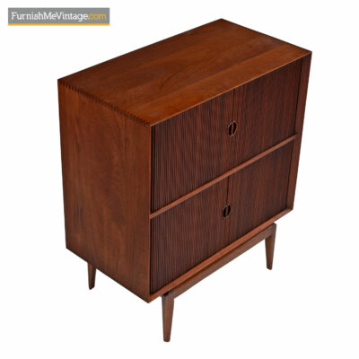 Orla Molgaard Nielsen & Peter Hvidt Solid Teak Tambour Cabinet