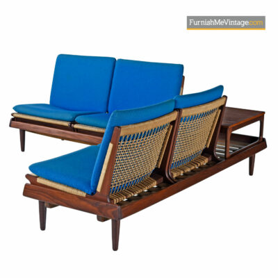 Teak Afrormosia Hans Olsen TV 161 Modular Seating & End Table Sofa Set by Bramin