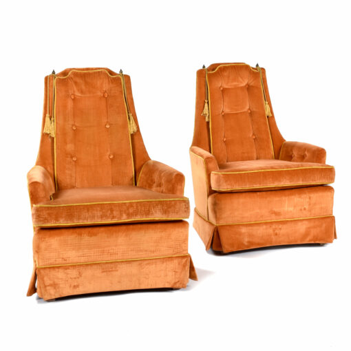 Pair of vintage 1970s Mid-Century Modern McAfee orange armchairs