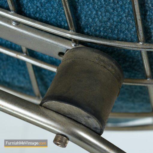Bird Chair & Ottoman by Harry Bertoia For Knoll - Original Blue Fabric