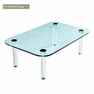 Pace Collection Lucite Coffee Table by Leon Rosen - Glass And Chrome