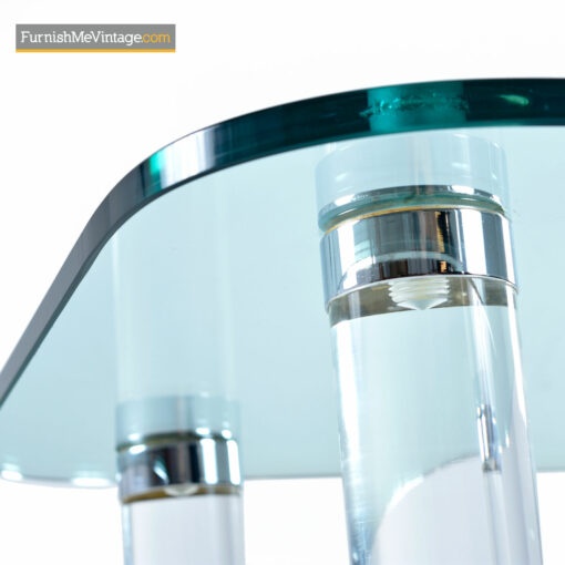Pace Collection Lucite Coffee Table by Leon Rosen - Glass And Chrome
