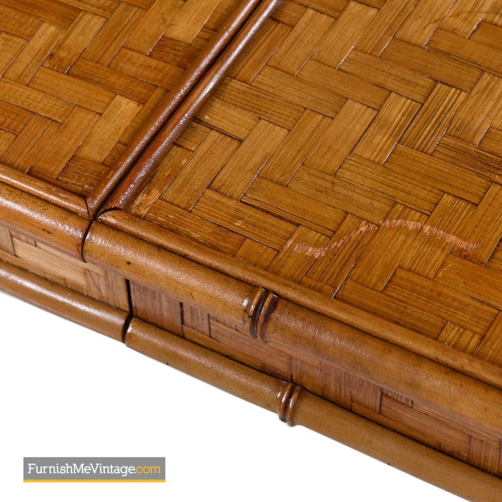 Rattan Dining Table Parsons Style Rattan Basket Weave