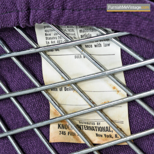 Diamond Chair Harry Bertoia For Knoll - Full Cover Plum Knoll Tweed