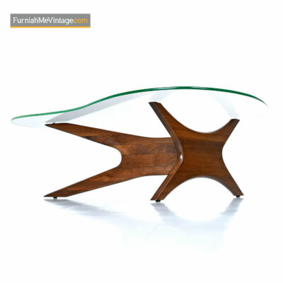 Adrian Pearsall Jacks Coffe Table - Walnut & New Glass