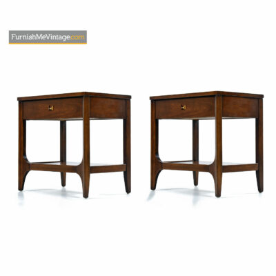 Brasilia Nightstand End Tables in Walnut by Oscar Niemeyer for Broyhill