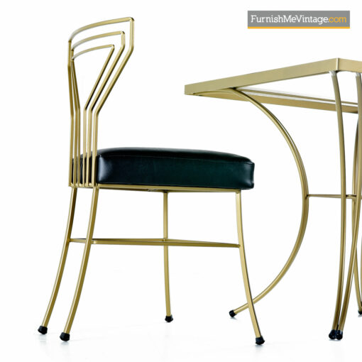 Deco Modern Patio Dinette - Salterini Style Gilt Metal & Glass