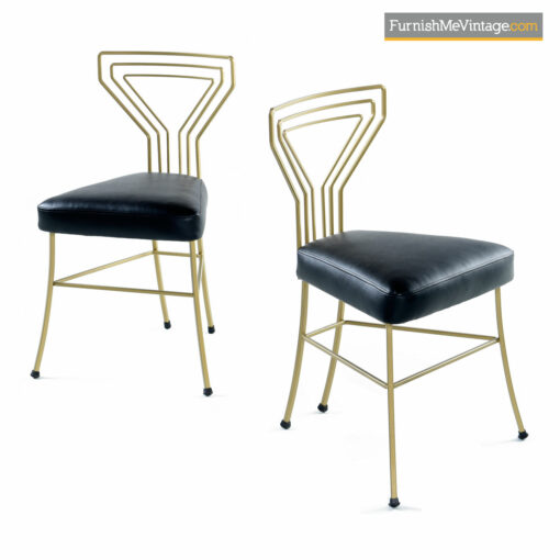 Deco Modern Patio Dinette - Salterini Style Gilt Metal & Glass