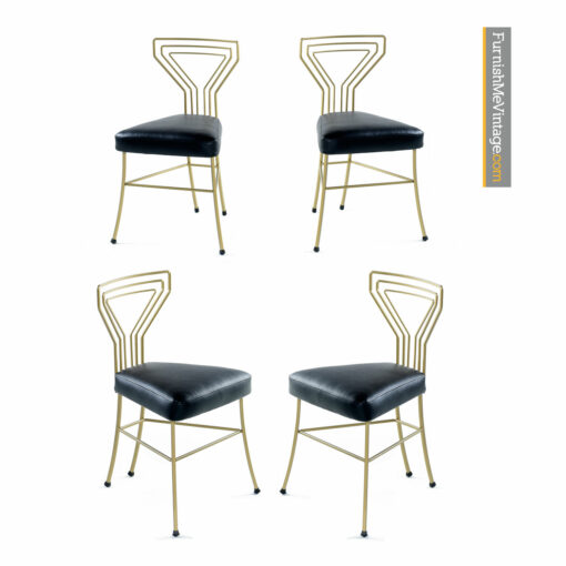 Deco Modern Patio Dinette - Salterini Style Gilt Metal & Glass