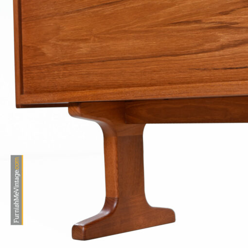 Danish Teak Console Bookcase Display Cabinet With Smoked Glass