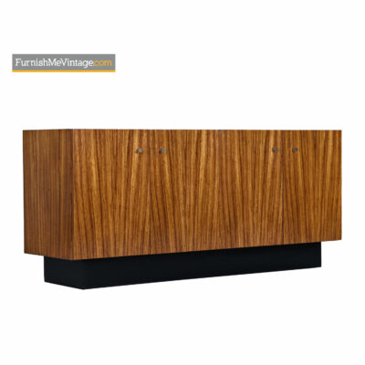 Zebra Wood Credenza Cabinet by Milo Baughman for Thayer Coggin