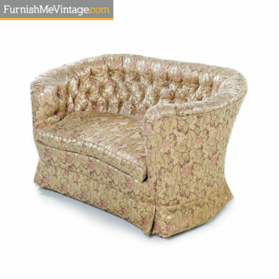 antique settee pink gold satin