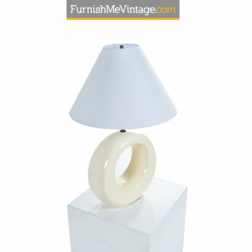 Pierre Cardin white ceramic circular lamp
