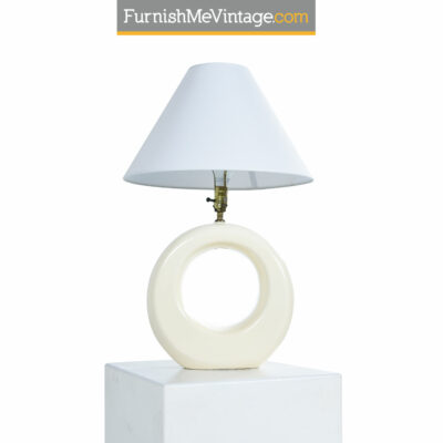Pierre Cardin white ceramic circular lamp