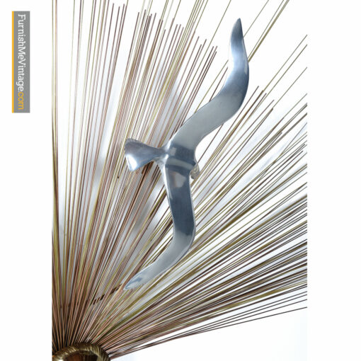 Curtis Jere sunburst wall sculpture with birds