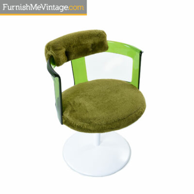 Daystrom lucite green tulip chair