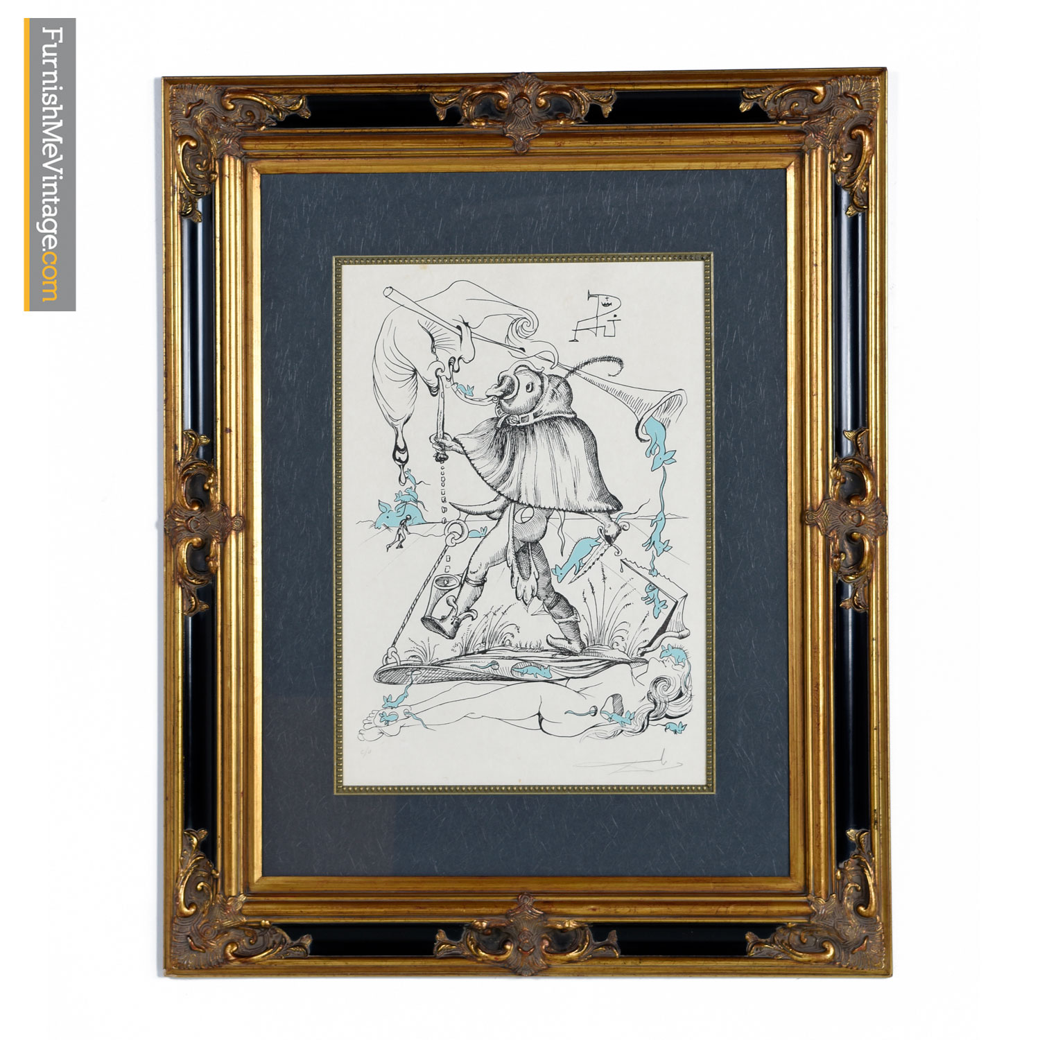 Salvador Dali Signed Framed Lithograph Les Songes Drolatiques De Pantagruel