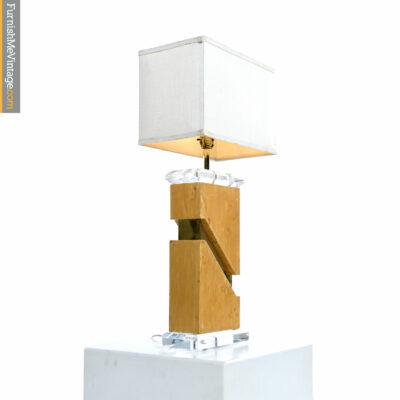 1970s vintage burl lucite lamp