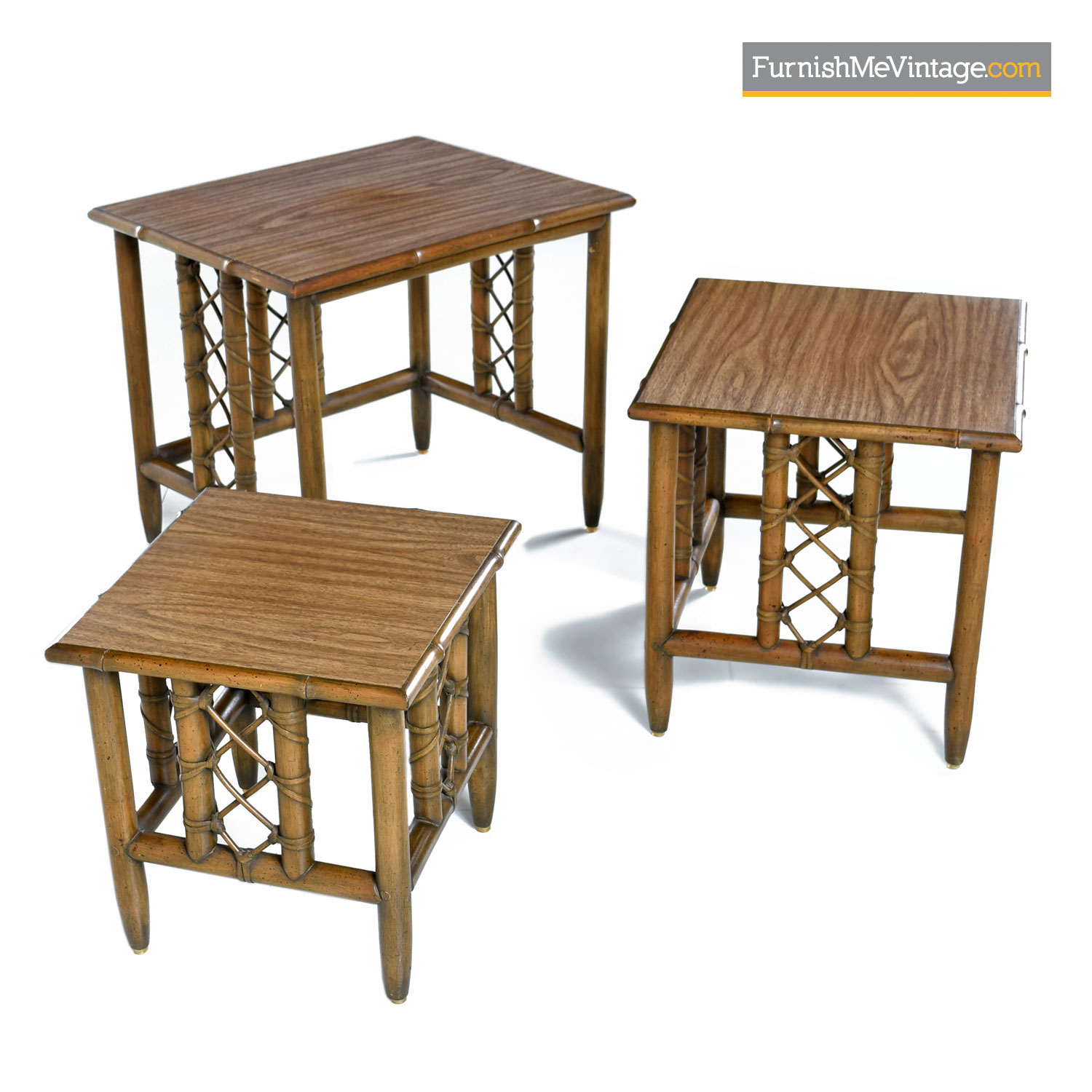 vintage bamboo nesting tables