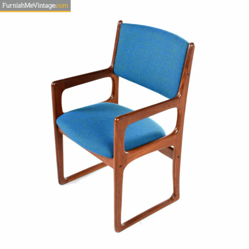 blue green teak arm chair