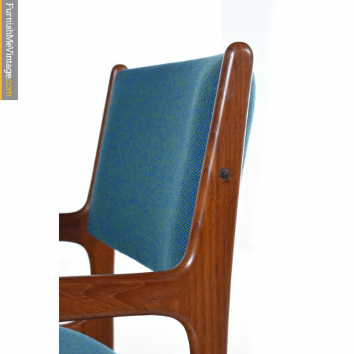 blue green teak chair